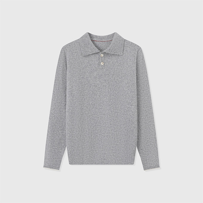 brunello cucinelli alpaca blend polo sweater
